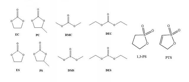 碳酸酯、亞硫酸酯、磺酸酯的結構式